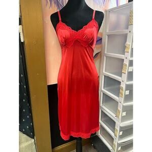VINTAGE Vasserette Red Slip Dress size 32